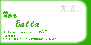 mor balla business card